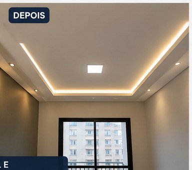 Depois — Drywall e Rebaixamento de Teto